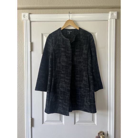 Eileen Fisher Jackets & Blazers - Eileen Fisher Organic Cotton Tencel Textured Open Jacket Small Black / Gray